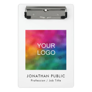 Custom Company Logo Business Corporate Add Text Mini Clipboard