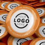 Custom Company Logo Business Corporate Branded 2 Inch Round Button<br><div class="desc">Create your own custom pinback button pin with your company logo and personalized brand message or contact info. This is a promotional giveaway button for marketing your business on trade shows, conferences, and other company events. You can easily change the background colour to match your corporate colours. No minimum order...</div>