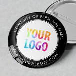 Custom Company Logo Business Corporate Branded 2 Inch Round Button<br><div class="desc">Create your own custom pinback button pin with your company logo and personalized brand message or contact info. This is a promotional giveaway button for marketing your business on trade shows, conferences, and other company events. You can easily change the background colour to match your corporate colours. No minimum order...</div>