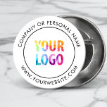 Custom Company Logo Business Corporate Branded 2 Inch Round Button<br><div class="desc">Create your own custom pinback button pin with your company logo and personalized brand message or contact info. This is a promotional giveaway button for marketing your business on trade shows, conferences, and other company events. You can easily change the background colour to match your corporate colours. No minimum order...</div>