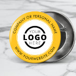 Custom Company Logo Business Corporate Branded 2 Inch Round Button<br><div class="desc">Create your own custom pinback button pin with your company logo and personalized brand message or contact info. This is a promotional giveaway button for marketing your business on trade shows, conferences, and other company events. You can easily change the background colour to match your corporate colours. No minimum order...</div>