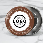 Custom Company Logo Business Corporate Branded 2 Inch Round Button<br><div class="desc">Create your own custom pinback button pin with your company logo and personalized brand message or contact info. This is a promotional giveaway button for marketing your business on trade shows, conferences, and other company events. You can easily change the background colour to match your corporate colours. No minimum order...</div>