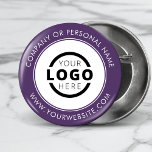 Custom Company Logo Business Corporate Branded 2 Inch Round Button<br><div class="desc">Create your own custom pinback button pin with your company logo and personalized brand message or contact info. This is a promotional giveaway button for marketing your business on trade shows, conferences, and other company events. You can easily change the background colour to match your corporate colours. No minimum order...</div>