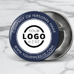 Custom Company Logo Business Corporate Branded 2 Inch Round Button<br><div class="desc">Create your own custom pinback button pin with your company logo and personalized brand message or contact info. This is a promotional giveaway button for marketing your business on trade shows, conferences, and other company events. You can easily change the background colour to match your corporate colours. No minimum order...</div>