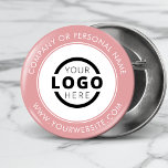 Custom Company Logo Business Corporate Branded 2 Inch Round Button<br><div class="desc">Create your own custom pinback button pin with your company logo and personalized brand message or contact info. This is a promotional giveaway button for marketing your business on trade shows, conferences, and other company events. You can easily change the background colour to match your corporate colours. No minimum order...</div>
