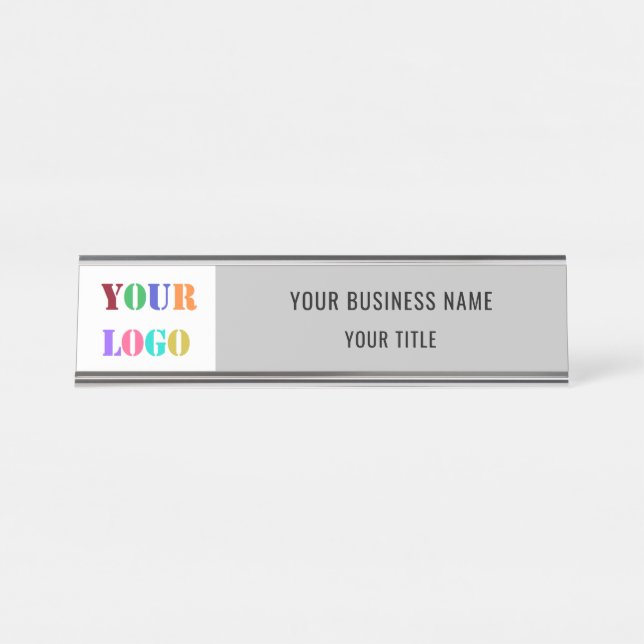 Custom Company Logo Business Name Desk Name Plate (Front)