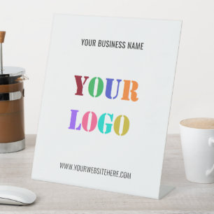 Custom Company Logo Business Name Pedestal Sign