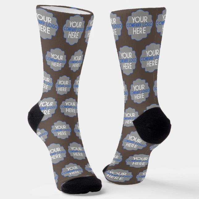 Custom Company Logo Business Promo Brown Socks (Angled)