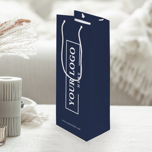 Custom Company Logo Business Promotional Blue Gift Wine Gift Bag (Creator Uploaded)