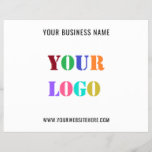 Custom Company Logo Business Promotional Flyer<br><div class="desc">Custom Colours and Fonts - Personalized Flyer with Your Company Logo and Text Promotional Business Flyers / Gift - Add Your Logo / Image or QR Code - Photo / and Text - Name / Information / More - Resize and move elements with Customization tool. Choose / add your favourite...</div>