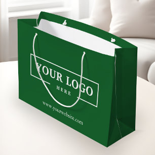 Custom Company Logo Business Promotional Green Large Gift Bag