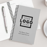 Custom Company Logo Business Promotional Grey Planner<br><div class="desc">Easily personalize this planner with your own company logo and business information. Bring branding customization to the next level by selecting a background colour to match your brand colour.</div>