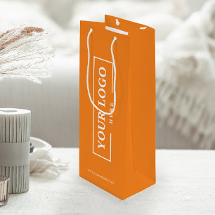 Custom Company Logo Business Promotional Orange Wine Gift Bag