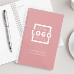 Custom Company Logo Business Promotional Pink Planner<br><div class="desc">Easily personalize this planner with your own company logo and business information. Bring branding customization to the next level by selecting a background colour to match your brand colour.</div>