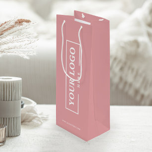 Custom Company Logo Business Promotional Pink Wine Gift Bag