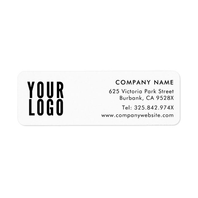 Custom Company Logo Business Return Address Label (Front)
