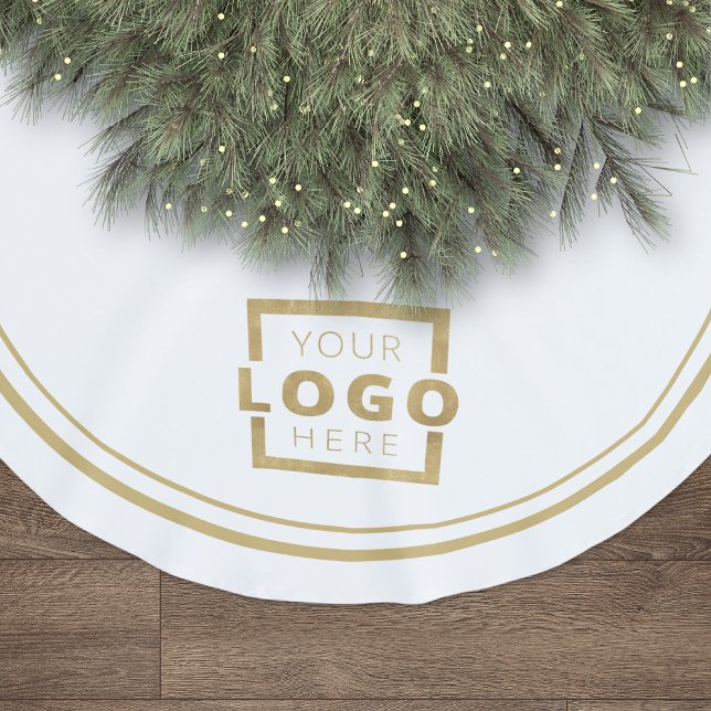 Custom Company Logo Christmas Elegant Party Brushed Polyester Tree Skirt (Creator Uploaded)
