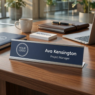 Custom Company Logo Desk Name Plate   Personalized