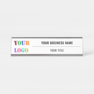 Custom Company Logo Desk Name Plate Template