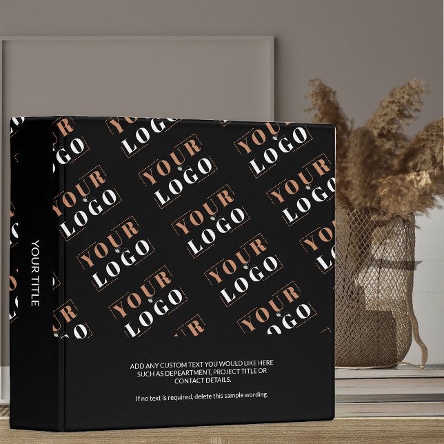 Custom Company Logo Diagonal Tiled Repeat Pattern Binder (Logo Branded Ring Binders by Busy Business Bee)