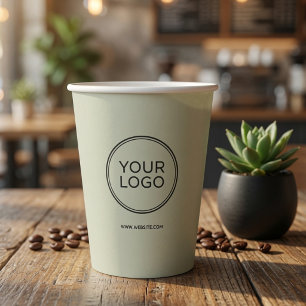 Custom Company Logo Green Paper Cups