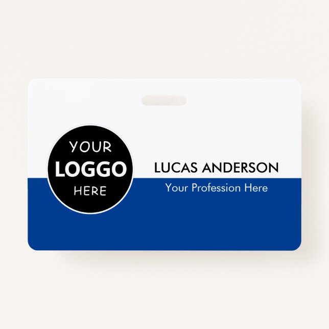 Custom Company Logo ID Employee Staff Minimalist Badge (Front)