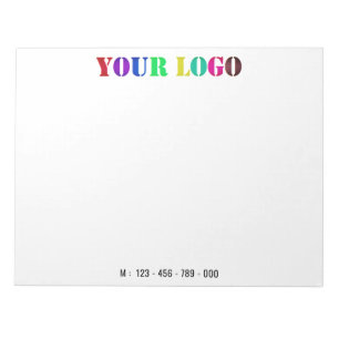 Custom Company Logo Info Business Notepad Template