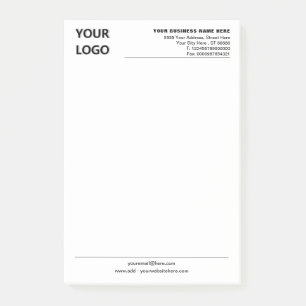 Custom Company Logo Info Business Post it Notes