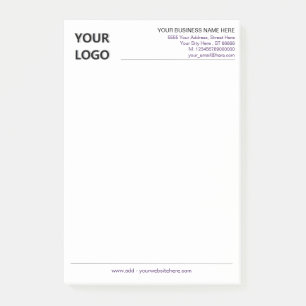 Custom Company Logo Info Business Post it Notes