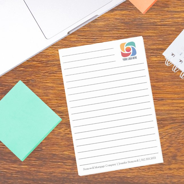Custom Company Logo Lined Business Post-it Notes (Creator Uploaded)