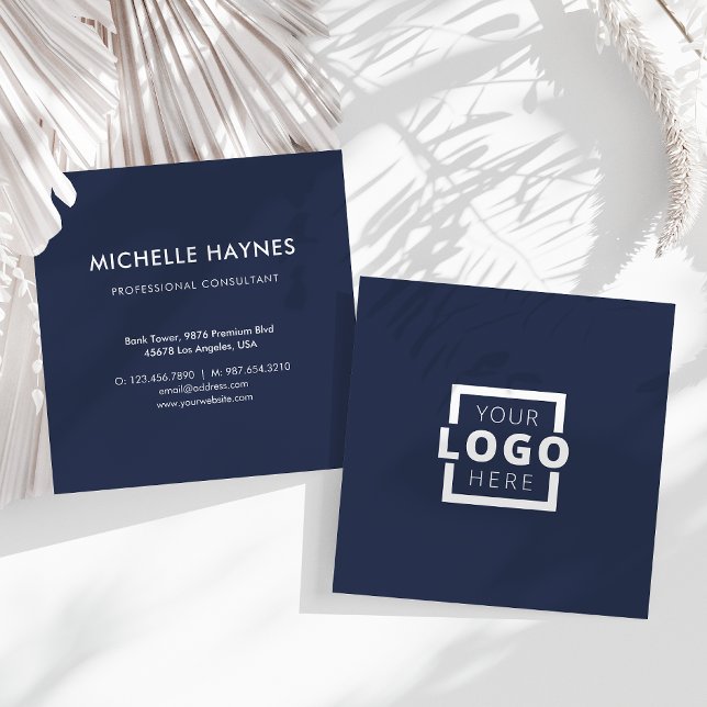 Custom Company Logo Modern Corporate Square Business Card (Creator Uploaded)