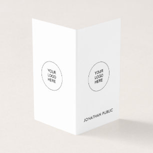 Custom Company Logo Modern Elegant Folded Vertical Business Card