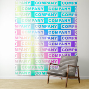 Custom Company Logo Modern Holographic Tapestry