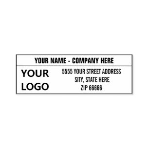 Custom Company Logo Name Address Self-inking Stamp