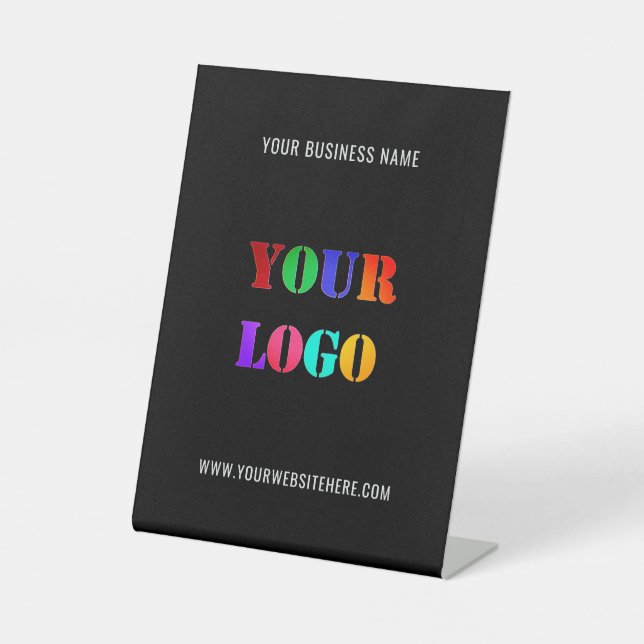 Custom Company Logo Name Pedestal Sign Example (Front)