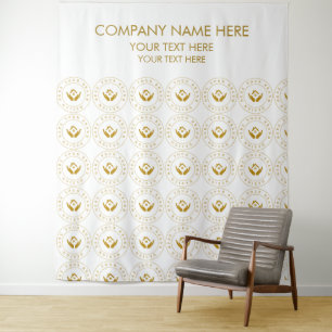 Custom Company Logo Name Photo Banner for Business Tapestry