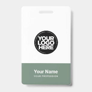 Custom Company Logo Name Title Bar Code Badge