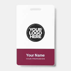 Custom Company Logo Name Title Bar Code Badge