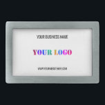 Custom Company Logo Name Website Belt Buckle<br><div class="desc">Custom Colours and Fonts - Design Your Own Personalized Belt Buckle with Your Company Logo Name Website or Custom Text Promotional Business or Modern Personal Belt Buckles / Gift - Add Your Logo - Image - Photo or QR Code / Name - Company / Website or E-mail or Phone -...</div>