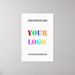 Custom Company Logo Name Website Canvas Print