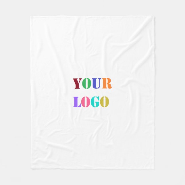 Custom Company Logo or Photo Fleece Blanket (Front)
