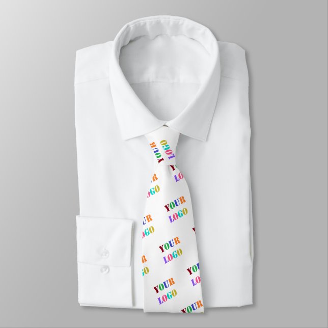 Custom Company Logo or Photo Personalized Neck Tie (Tied)