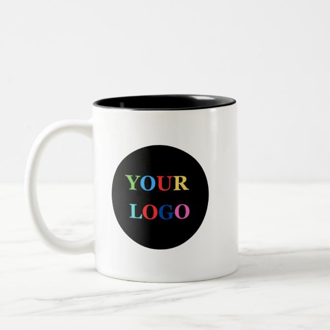 Custom Company Logo Personalized Business Two-Tone Coffee Mug (Left)