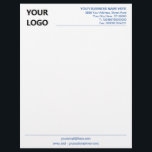 Custom Company Logo Personalized Letterhead<br><div class="desc">Custom Colours and Font - Personalized Your Modern Business Office Letterhead with Logo - Add Your Logo - Image or QR Code - Photo / Business Name - Company / Address - Contact Information - Resize and move or remove and add elements / image with Customization tool. Choose / add...</div>