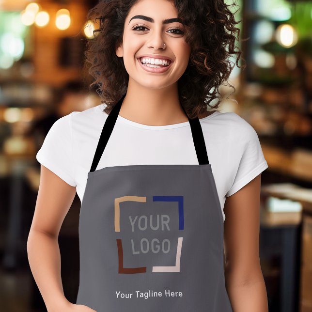 Custom Company Logo personalized smokey grey Apron (Custom Company Logo personalized smokey gray Apron)