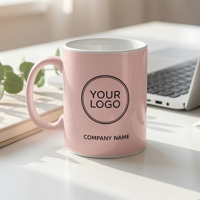Custom Company Logo Pink Personalized Coffee Mug (Creator Uploaded)