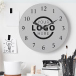 Custom Company Logo Promotional Branded Large Clock<br><div class="desc">Add your custom business corporate logo to create a unique wall clock. Makes a great promotional giveaway or corporate gift for customers,  vendors,  employees or other special people. Choose from different clock shapes and sizes. No minimum quantity,  no setup fees.</div>