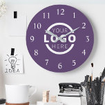 Custom Company Logo Promotional Branded Large Clock<br><div class="desc">Add your custom business corporate logo to create a unique wall clock. Makes a great promotional giveaway or corporate gift for customers, vendors, employees or other special people. Choose from different clock shapes and sizes. No minimum quantity, no setup fees.</div>