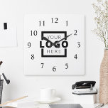 Custom Company Logo Promotional Branded Square Wall Clock<br><div class="desc">Add your custom business corporate logo to create a unique wall clock. Makes a great promotional giveaway or corporate gift for customers,  vendors,  employees or other special people. Choose from different clock shapes and sizes. No minimum quantity,  no setup fees.</div>