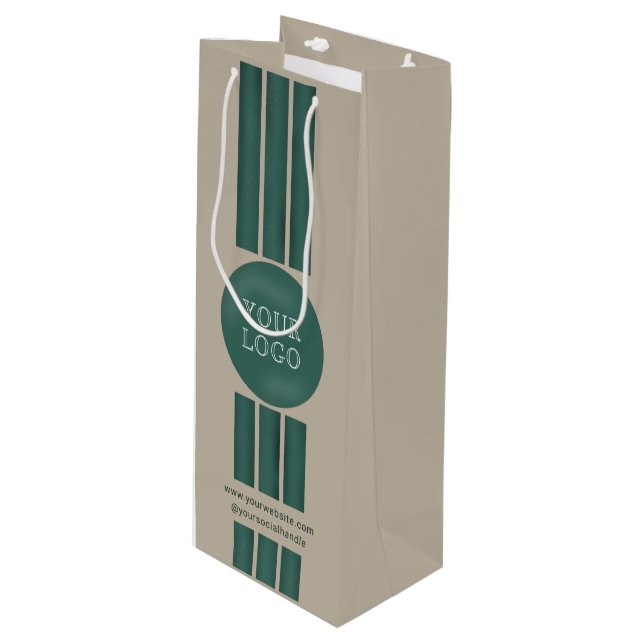 Custom Company Logo Promotional Business Branded Wine Gift Bag (Front Angled)